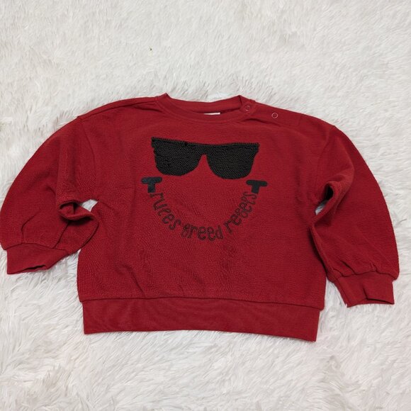 Coccodrilla Unisex Red cool glass Printed Crew Neck Loopknit Sweatshirt NWOT 2T - Picture 1 of 7